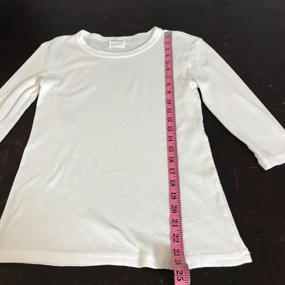 Michael Stars x Anthropologie Shine Tee XS/S White Scoop Neck 3/4 Sleeve USA - Picture 7 of 8
